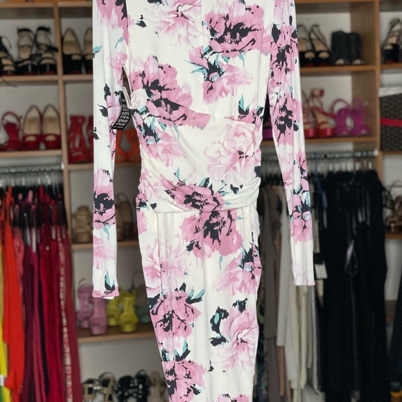 Ruched Floral Mini Dress - Picture 3 of 3